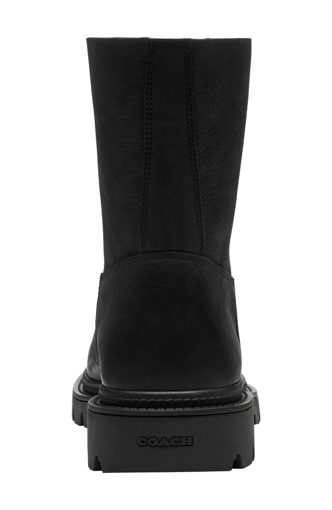 Suede Work Boot, Alternate, color, BLACK