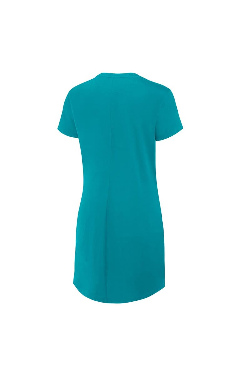 FANATICS Women's Fanatics Aqua Miami Dolphins Ruched Drape T-Shirt Dress, Alternate, color, Aqua