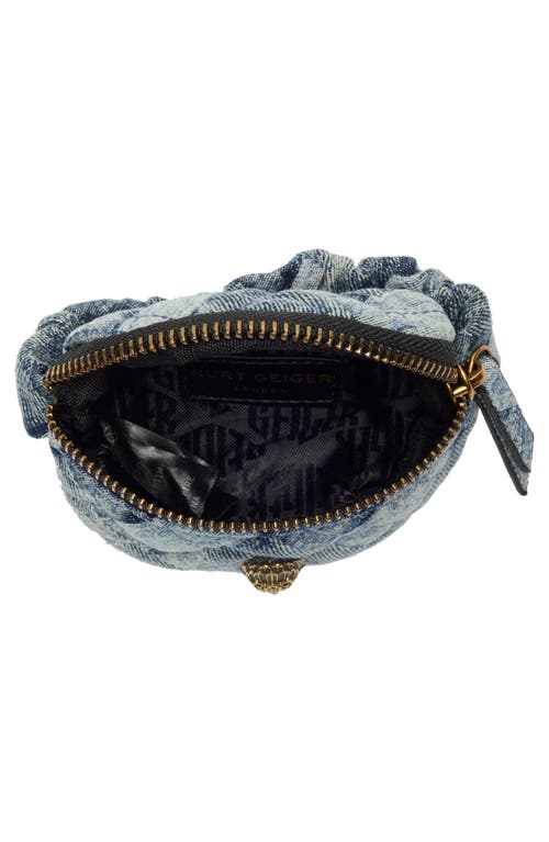 Kurt Geiger London Kensington Quilted Denim Wristlet In Blue