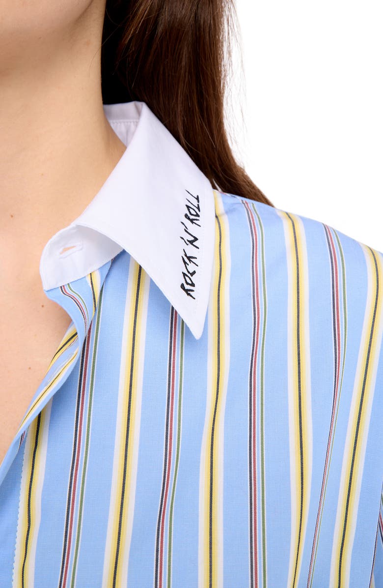 Zadig & Voltaire Morning Stripe Cotton Poplin Button-Up Shirt, Alternate, color, Sixtine