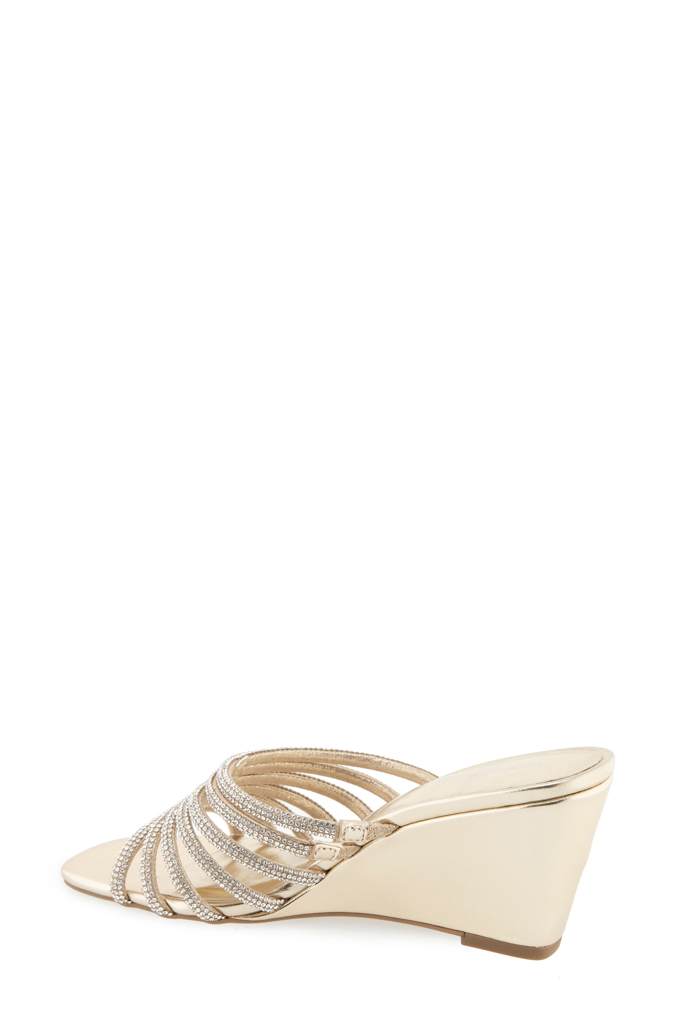 Lenix Rhinestone Wedge Slide Sandal, Alternate, color, PLATINO
