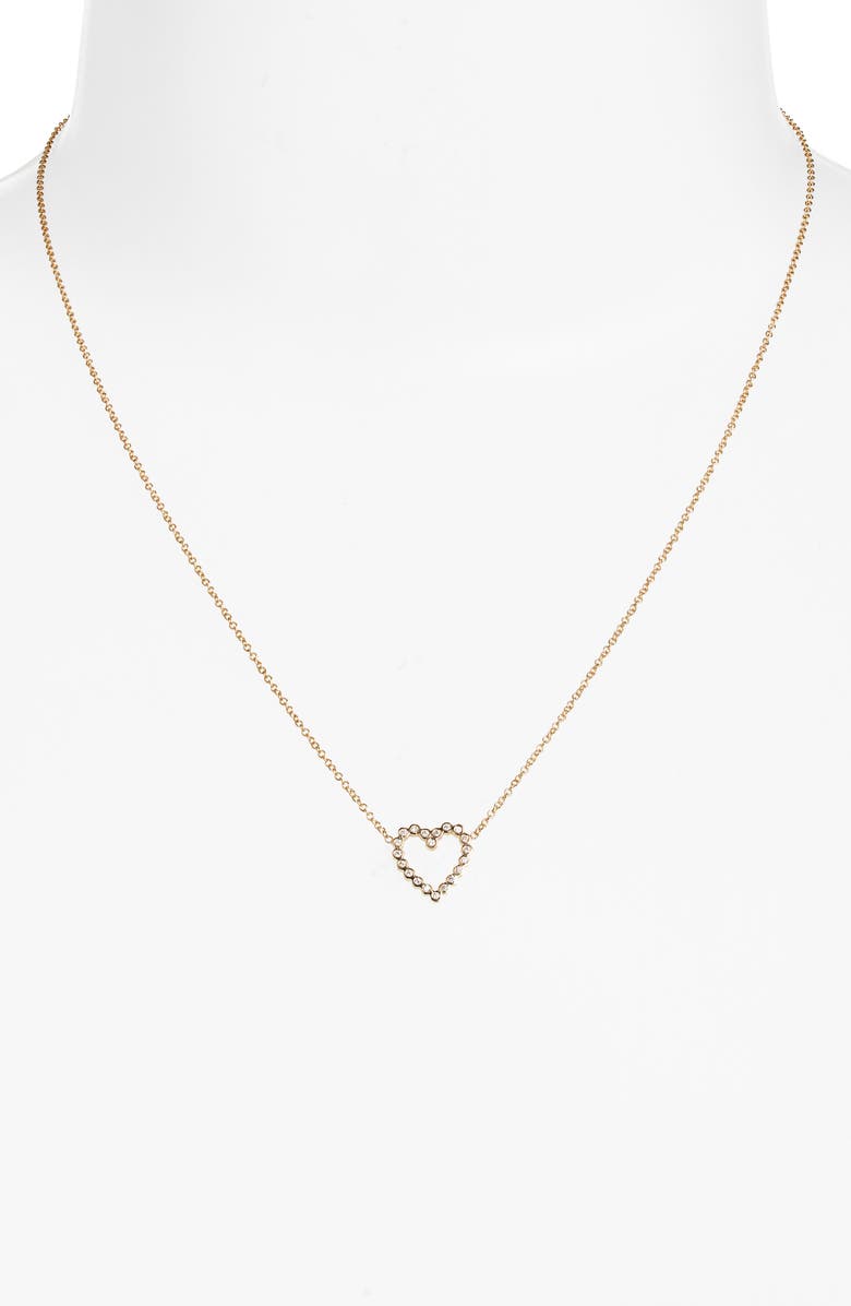 Zoë Chicco 14K Gold Diamond Heart Pendant Necklace, Alternate, color, 14K Yellow Gold