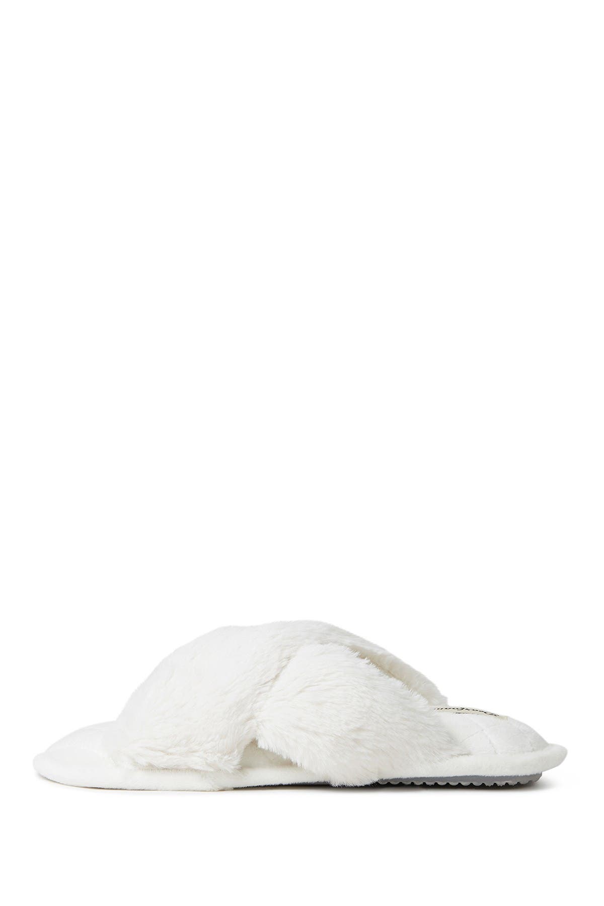 Jessica Faux Fur Crossband Slipper, Alternate, color, ALABASTER