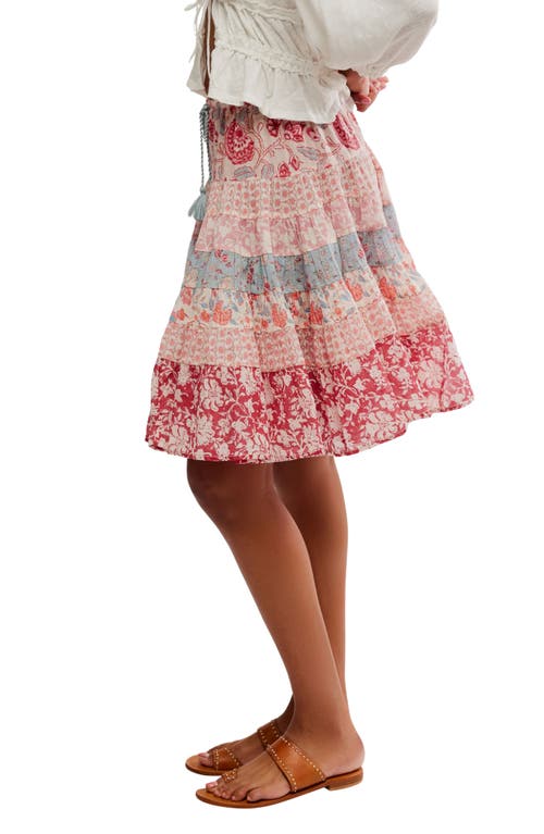 Free People Many Layers Mixed Print Tiered Cotton Skirt In Multi
