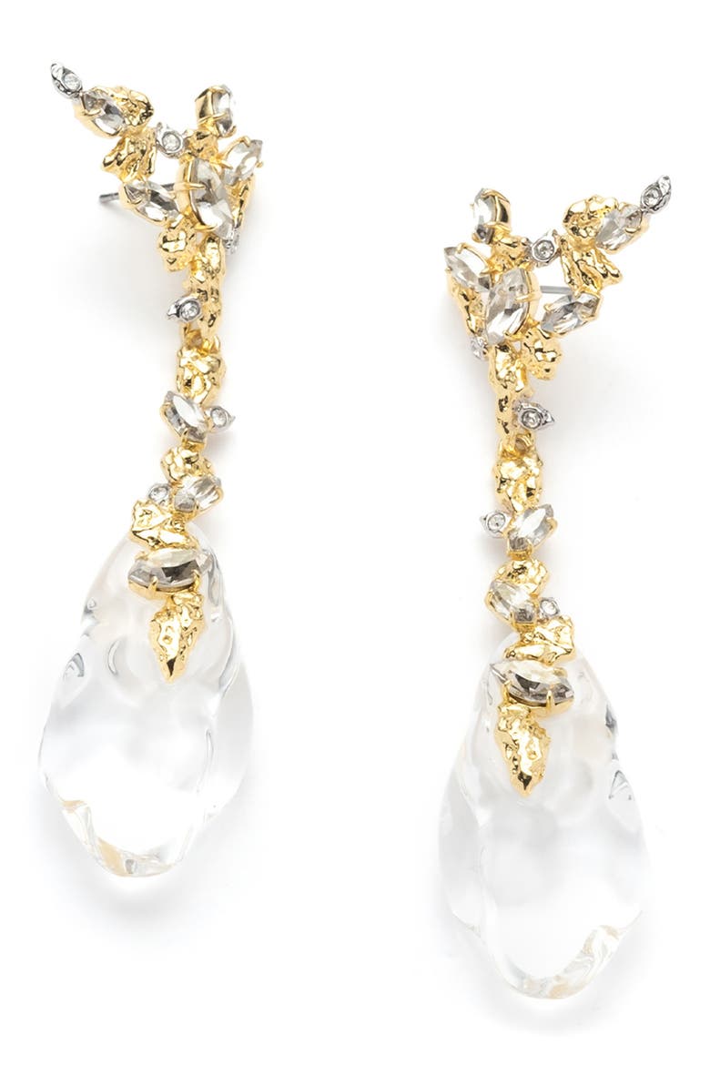 Dream Rain Linear Drop Earrings, Main, color, GOLD