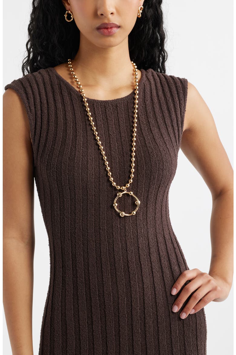 Long Ball Chain Necklace, Alternate, color, GOLD