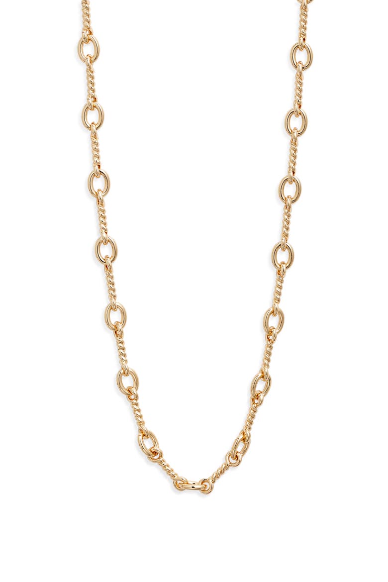 Twisted Figaro Chain Necklace, Main, color, GOLD
