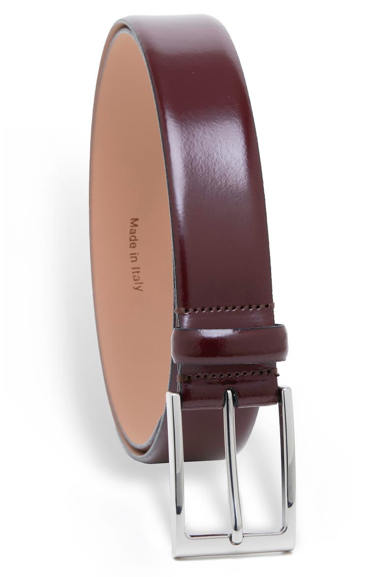 Leather Belt, Main, color, CORDOVAN