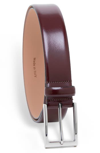 Made In Italy Leather Belt In Brown