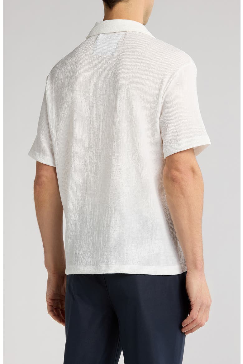 Textured Short Sleeve Shirt, Alternate, color, WHITE