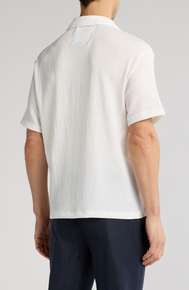 DENIM AND FLOWER Textured Short Sleeve Shirt, Alternate, color, White