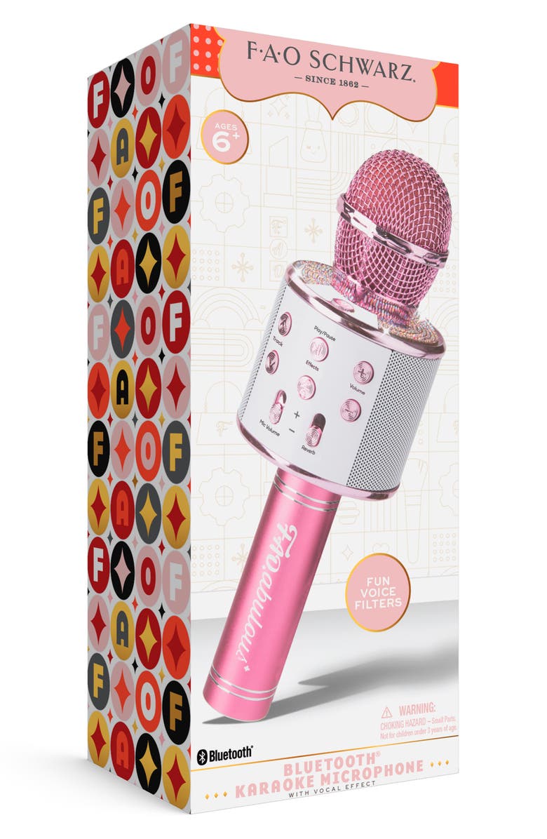 FAO Schwarz Musical Microphone Toy, Alternate, color, Light/ Pastel Pink