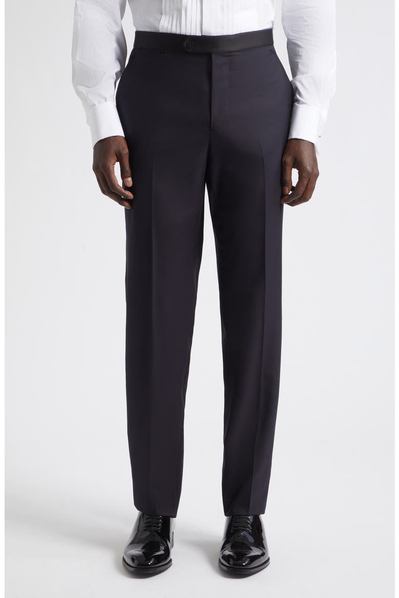 Sanita Super 160s Wool Peak Lapel Tuxedo, Alternate, color, NAVY