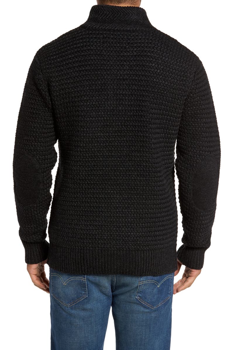 Schott NYC Military Henley Sweater, Alternate, color, Black