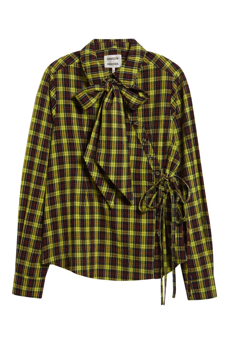 Robyn Tartan Organic Cotton Wrap Shirt, Alternate, color, YELLOW