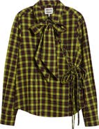 Damson Madder Robyn Tartan Organic Cotton Wrap Shirt