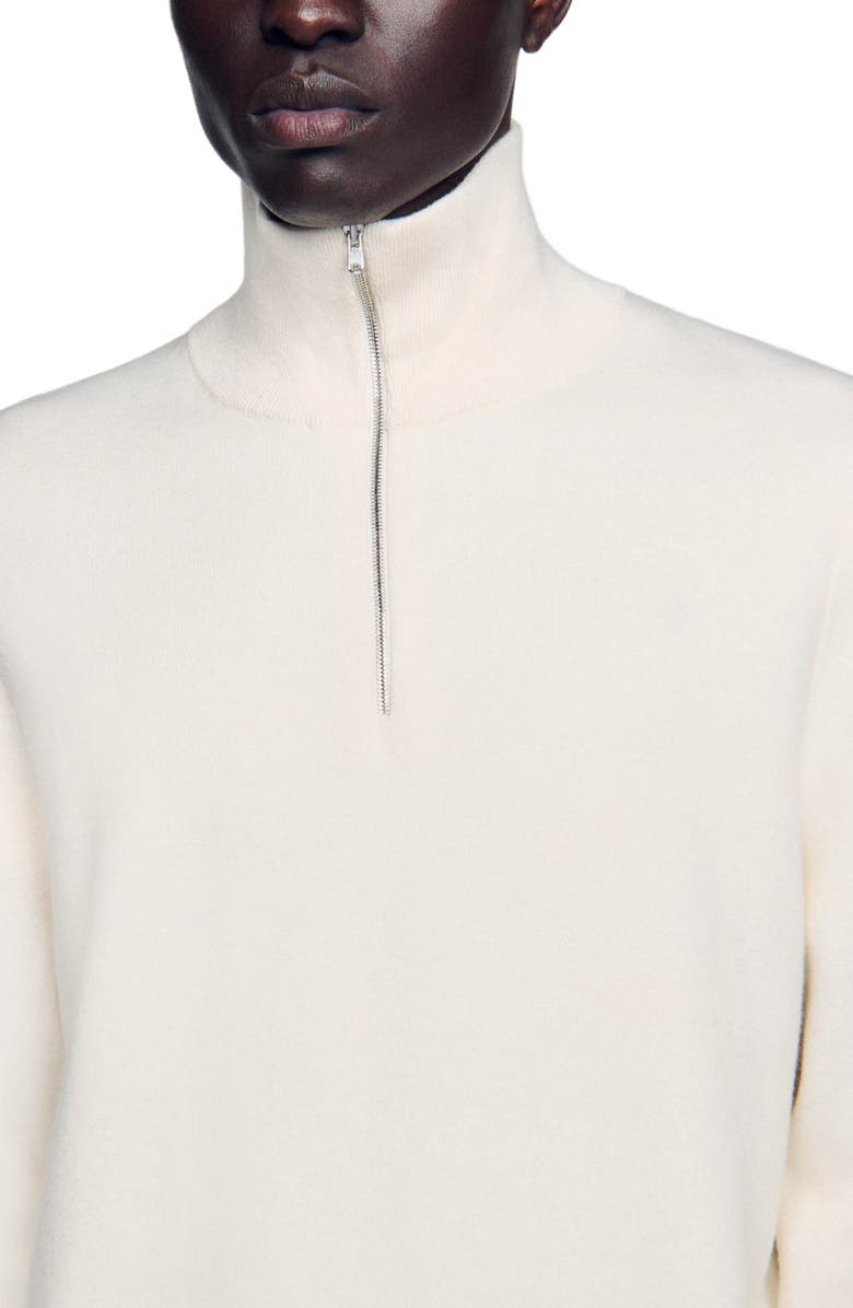 SANDRO Half-zip sweater, Alternate, color, Ecru