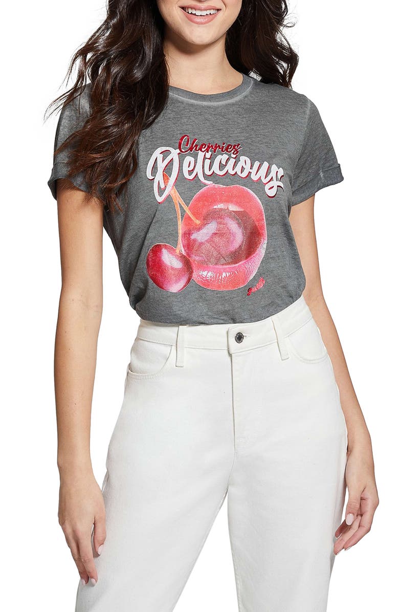 GUESS Delicious Cherries Graphic T-Shirt, Main, color, 