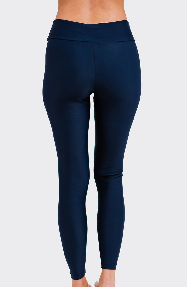 Calypsa Long Swim Leggings, Alternate, color, Navy