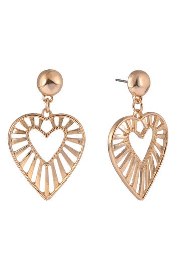 Rachel Rachel Roy Open Heart Drop Earrings In Gold