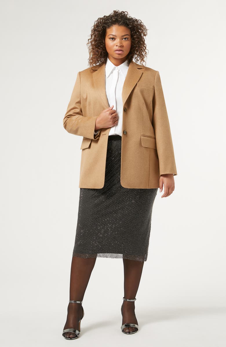 Marina Rinaldi Biagio Camel Hair Blazer, Alternate, color, 