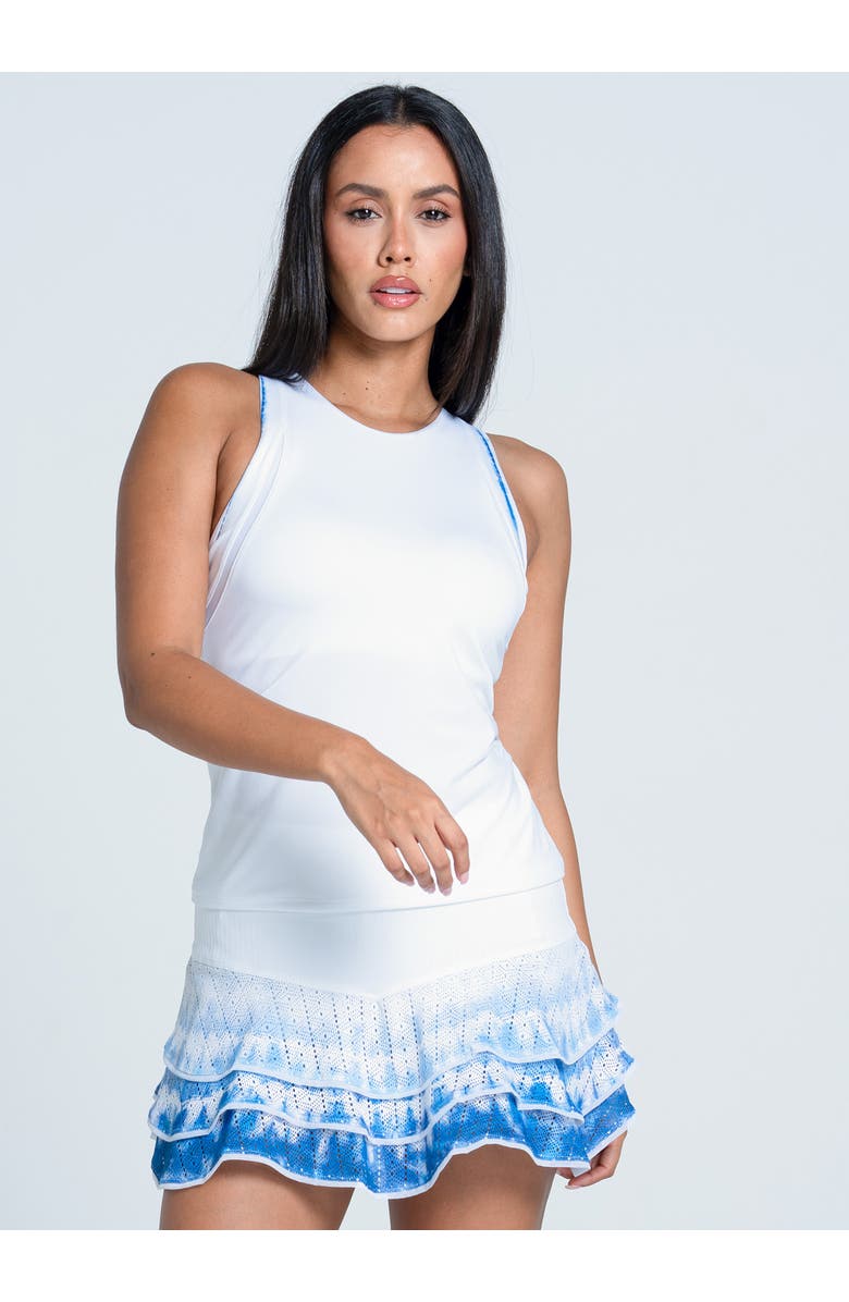 Lucky in Love Shibori Stripe Tank with Bra, Main, color, White