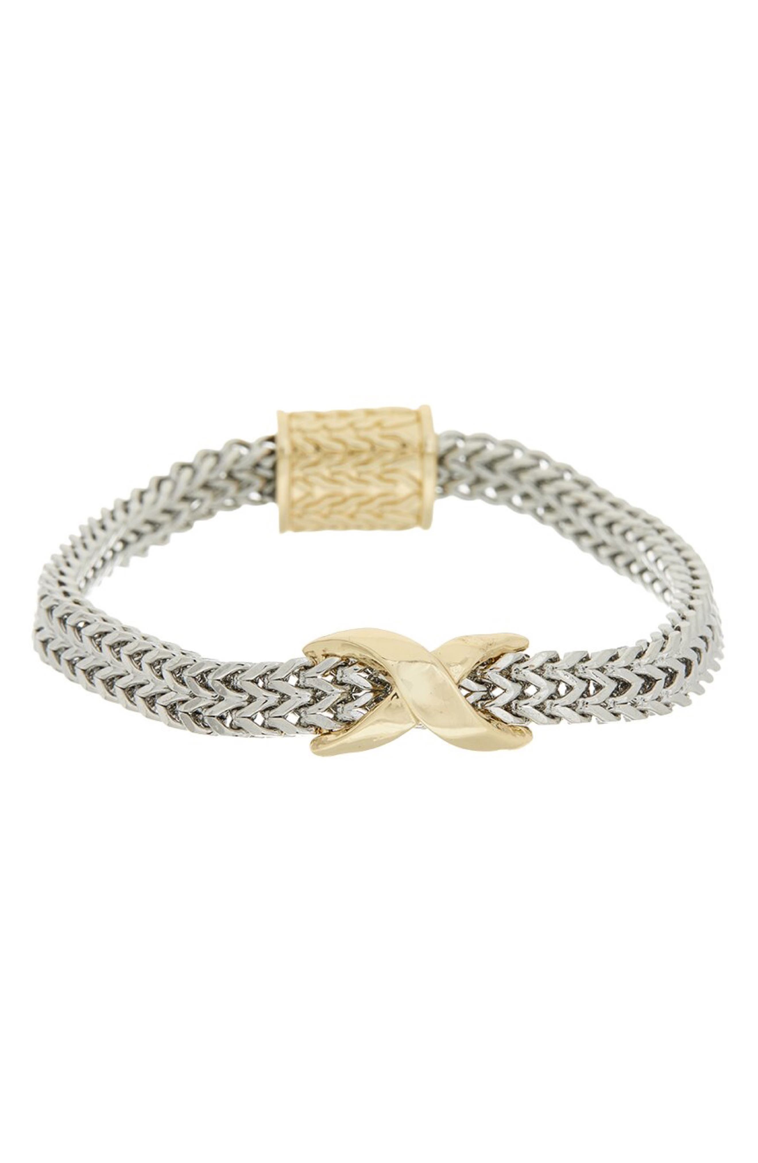 Two Tone Woven Chain Bracelet