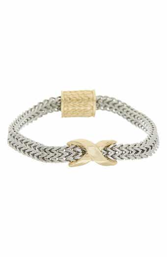 Two Tone Woven Chain Bracelet