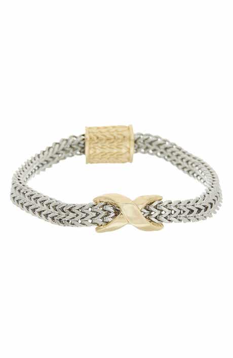 Two Tone Woven Chain Bracelet