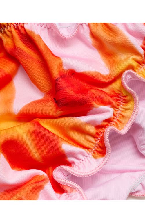 Mango Floral Lettuce Edge Bikini Bottoms In Pink