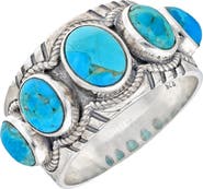 YS GEMS Mohave Turquoise Cluster Band Ring