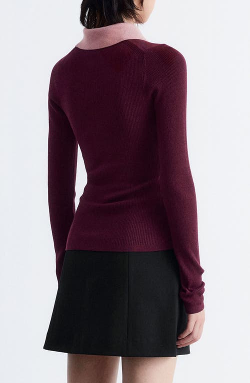 & Other Stories Keyhole Collar Rib Sweater In Red