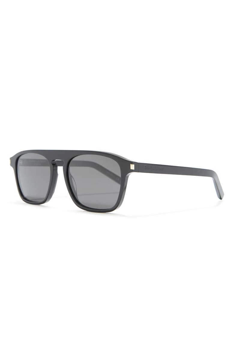 Saint Laurent 52mm Brow Bar Sunglasses, Alternate, color,