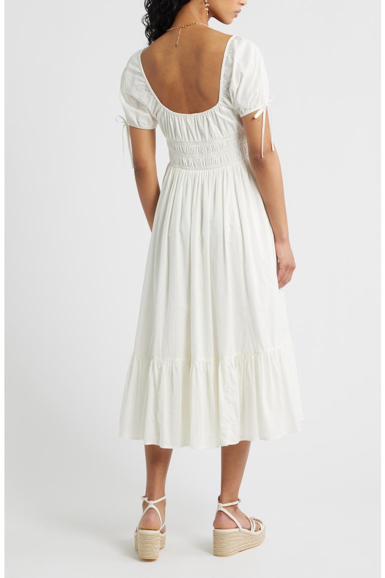 cotton midi dress with sleeves Ulla Johnson | Women's Marin in Black Pleated Midi Dress Size 0 | Evening Dress length silhouette and convenient side pockets ZARA 100% Cotton Stripe midi