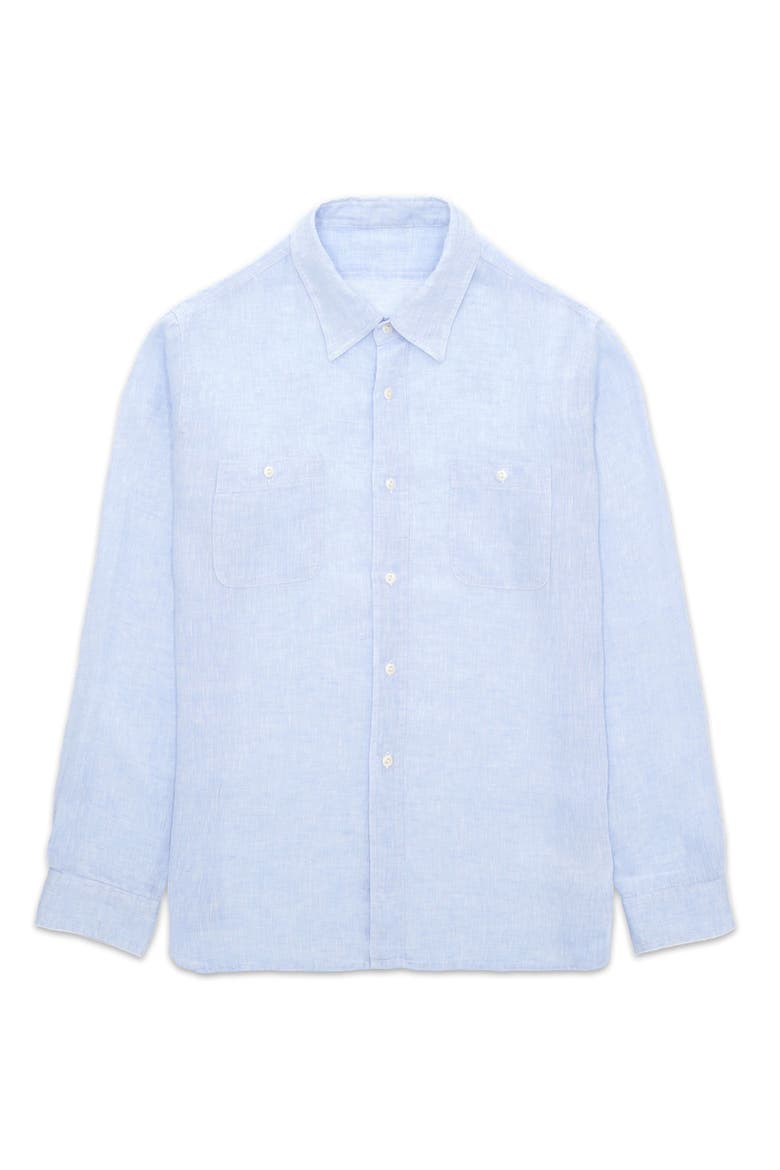 Work Linen Shirt, Main, color, SKY