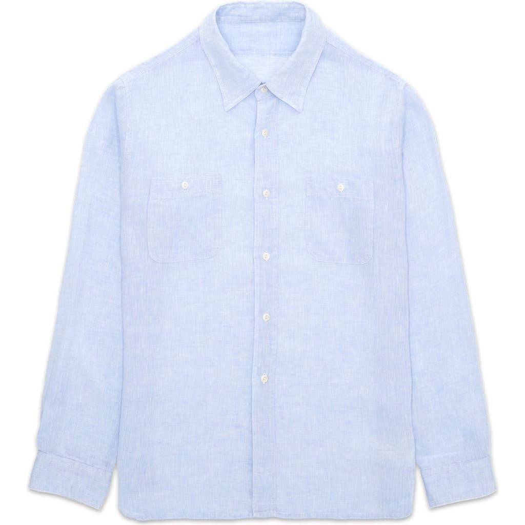 Fortela Work Linen Shirt In Blue