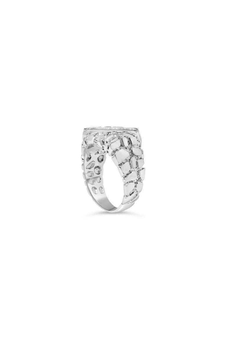 Silver 1/3 Diamond 6 Stone Rectangle Nugget Gents Ring, Alternate, color, Silver