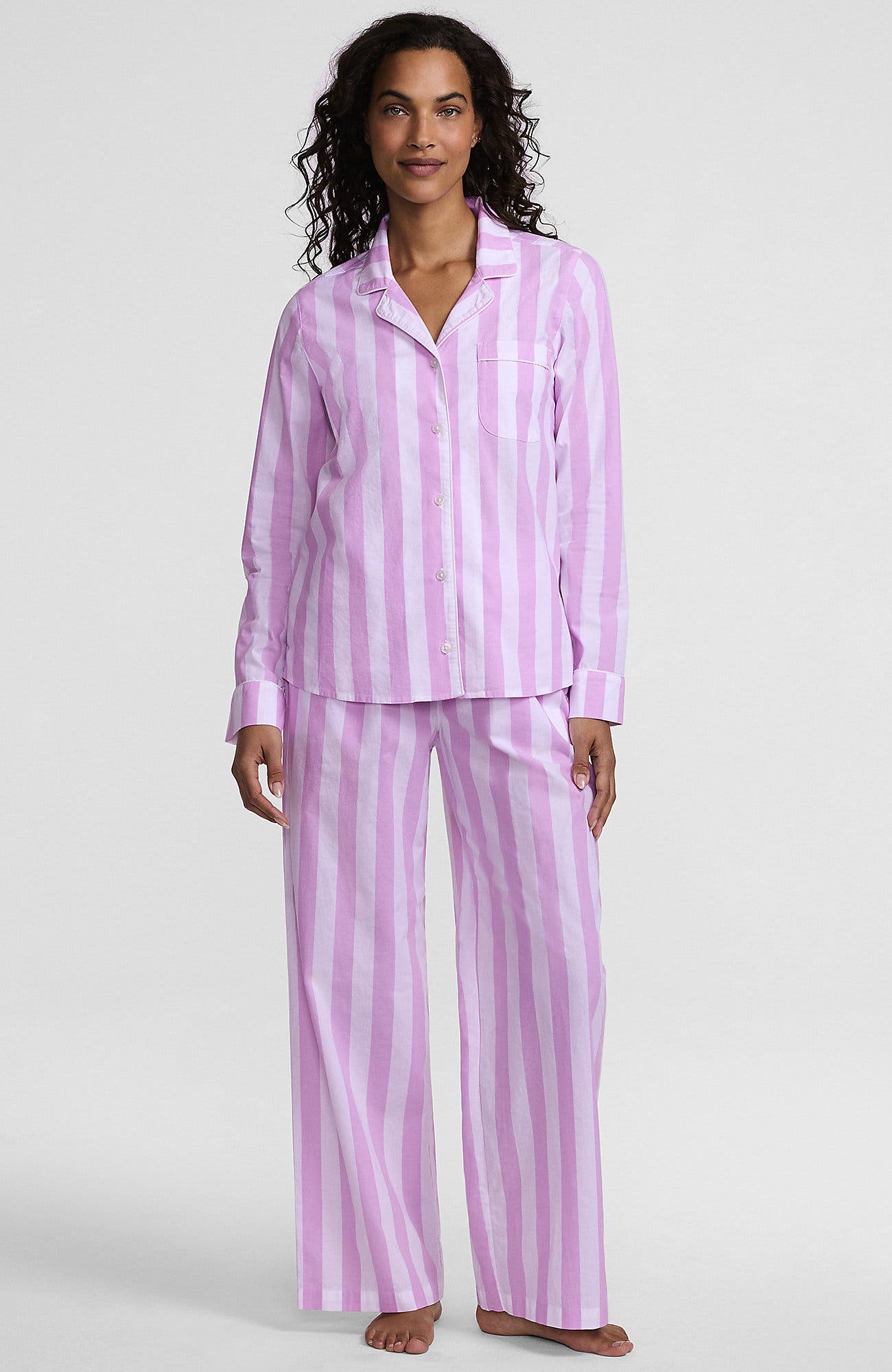 Aster Pink/White Large Stripe