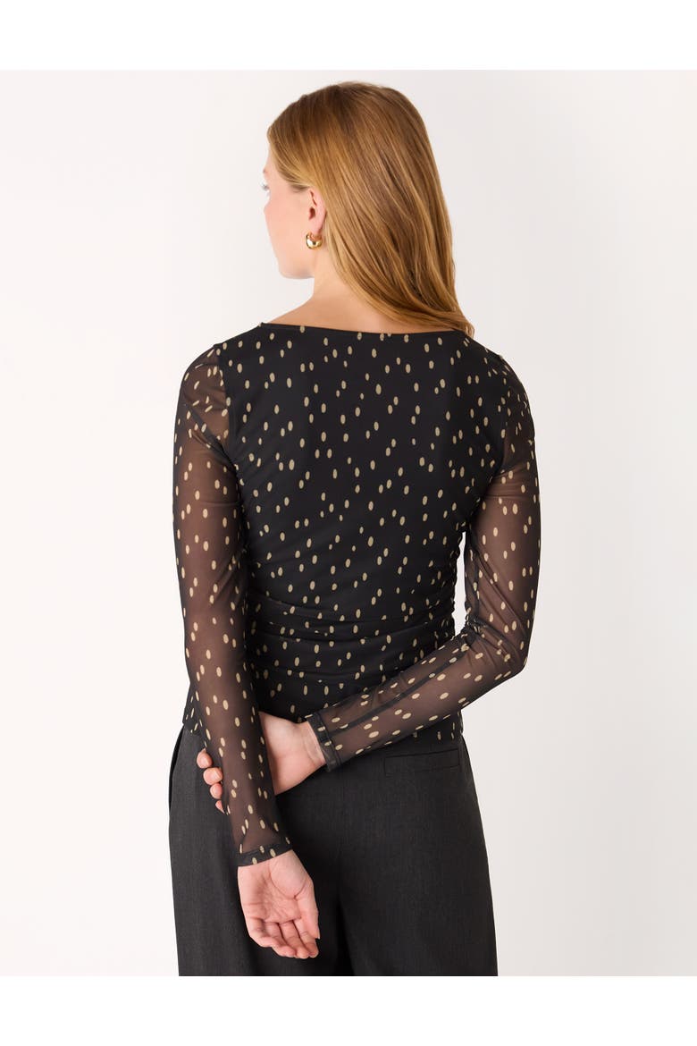 Spot Print Mesh Jersey Top, Alternate, color, Black/Multi