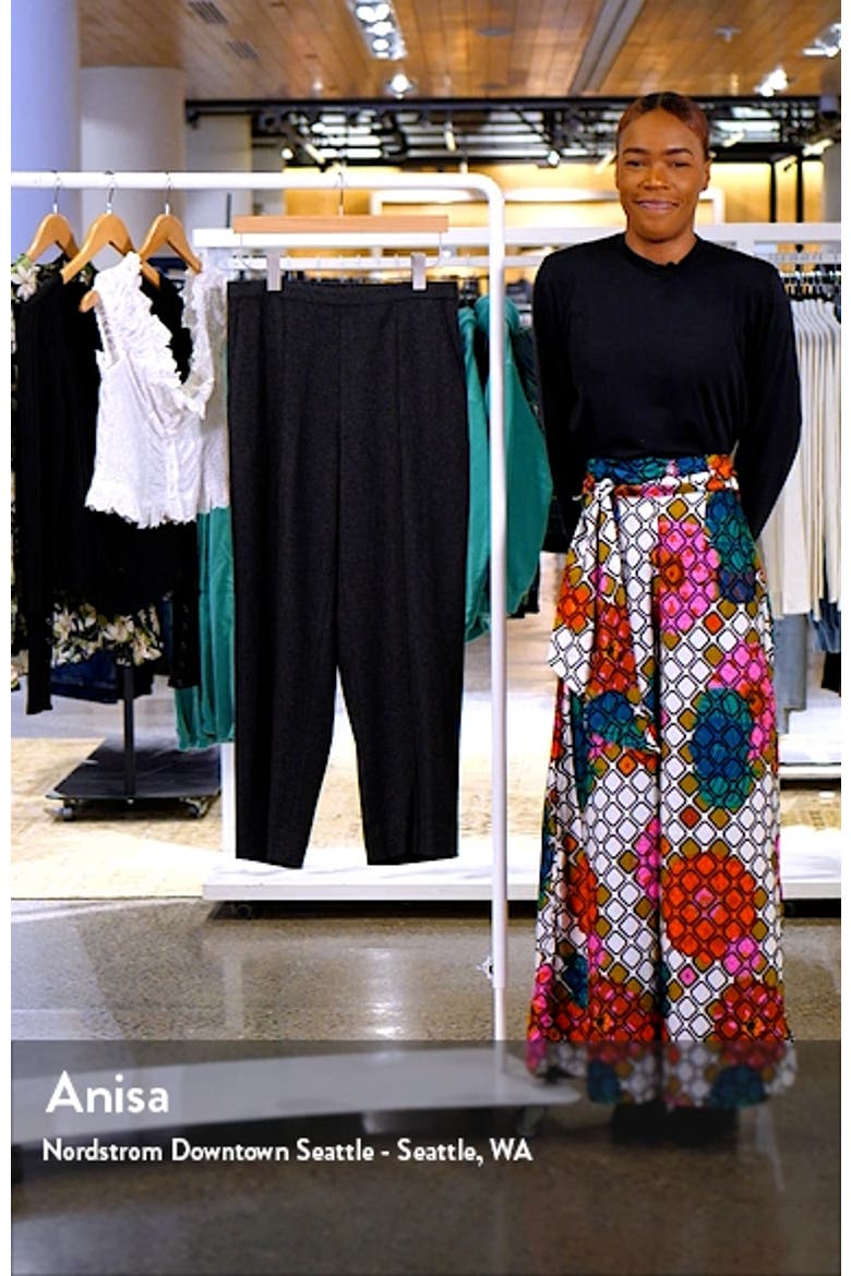Crop Pleated Brushed Wool Blend Pull-On Pants video