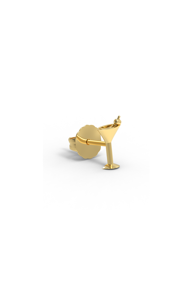 14K Yellow Gold Martini Stud, Main, color, Gold - Flat Black