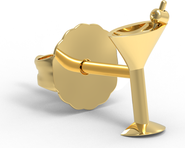Whit Jewelry 14K Yellow Gold Martini Stud