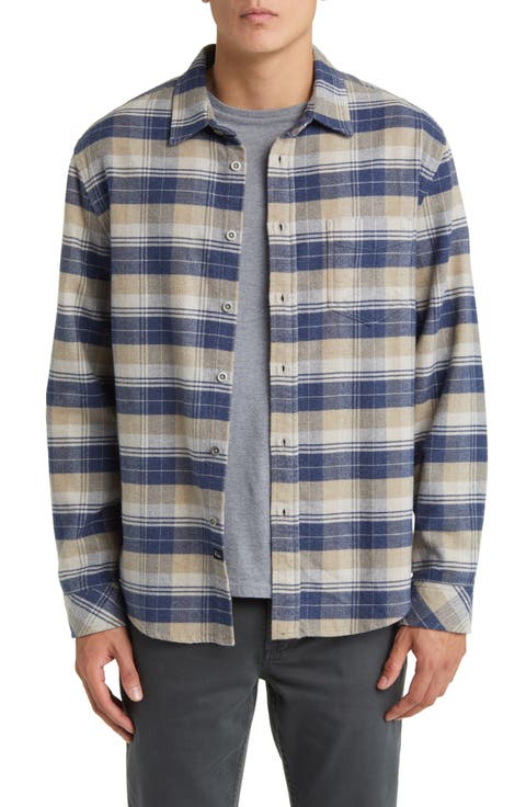 Forrest Plaid Cotton Flannel Button-Up Shirt
