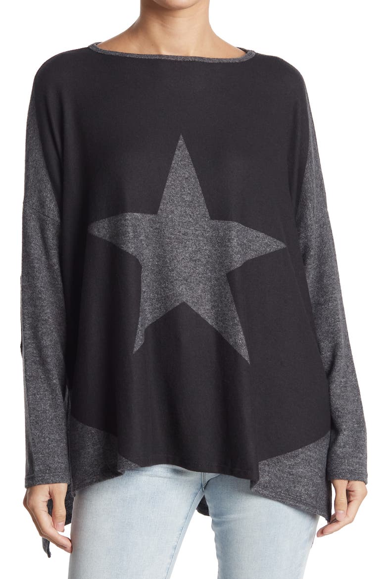 Colorblock Top, Main, color, CHARCOAL PRINT 1