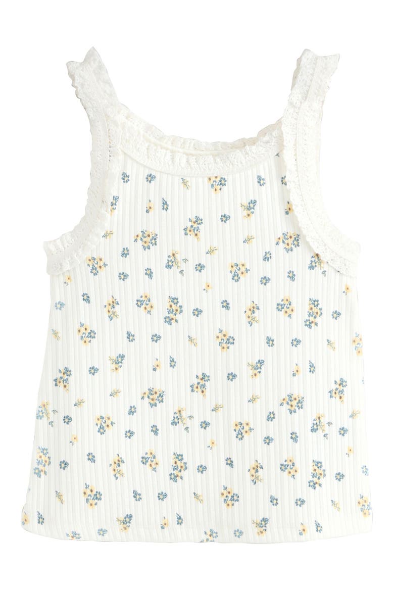Kids' 2-Pack Frill Cotton Blend Tank Tops, Alternate, color, MULTI