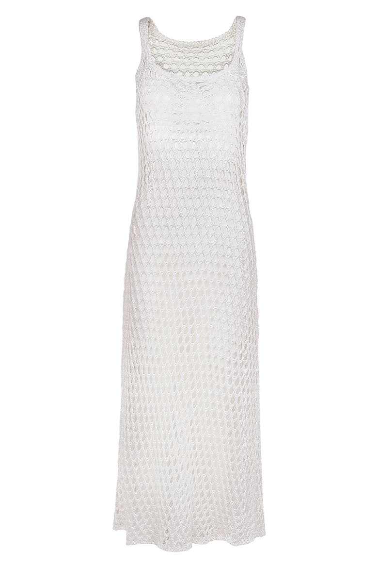 Nicole Crochet Cover-Up Midi Dress, Alternate, color, OFF WHITE