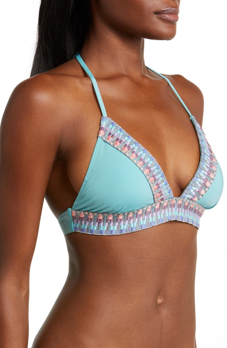 Becca Fiesta Embroidered Bikini Top, Alternate, color,