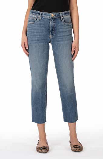Rachael Fab Ab High Waist Raw Hem Mom Jeans