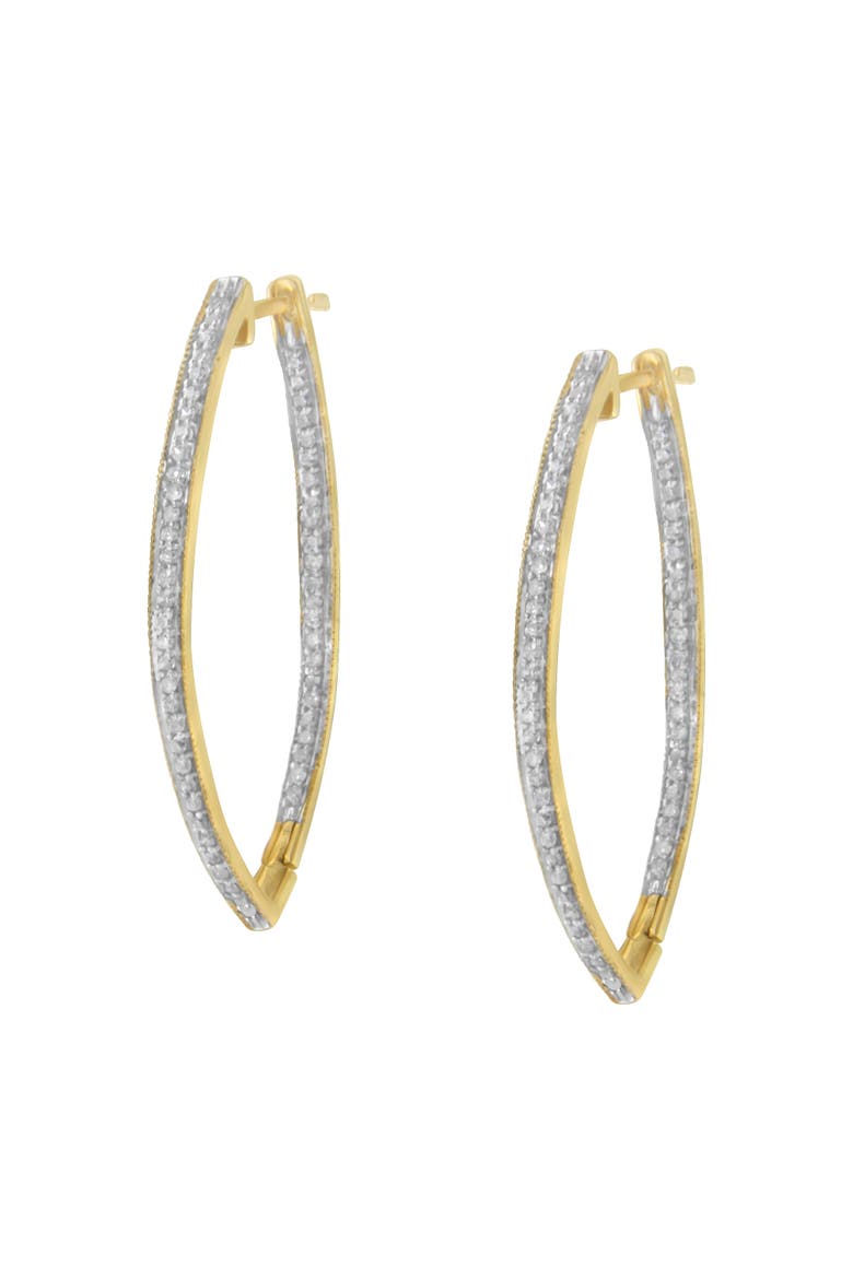 10k Yellow Gold Round Diamond Earrings, Alternate, color, Yellow