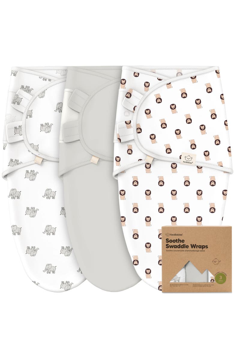 KeaBabies 3-Pack Soothe Swaddle Wraps, Main, color, The Wild 2